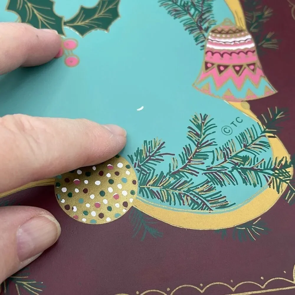 Lot of 4 Town & Country Christmas vintage vinyl placemats.